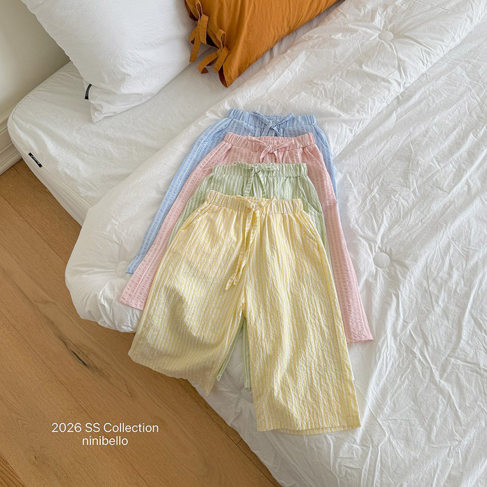 正韓夏NINIBELLO 親子裝_四色糖果色直條直筒褲
