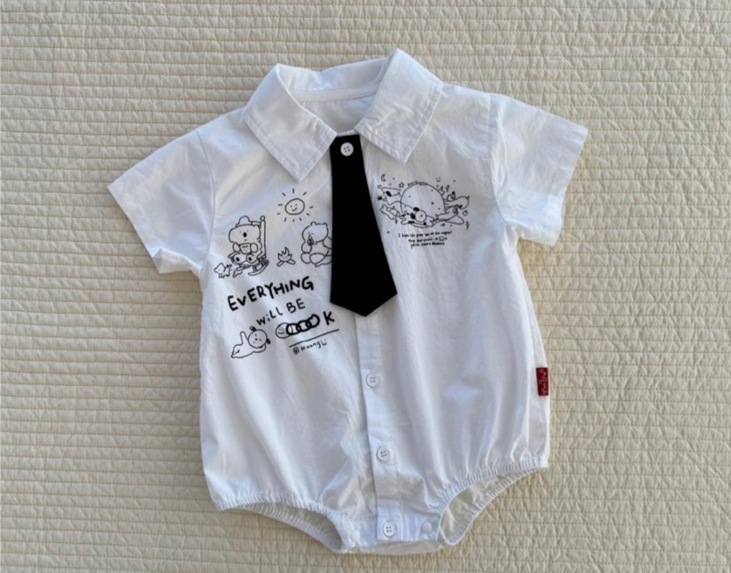 俏皮塗鴉領帶包屁衣