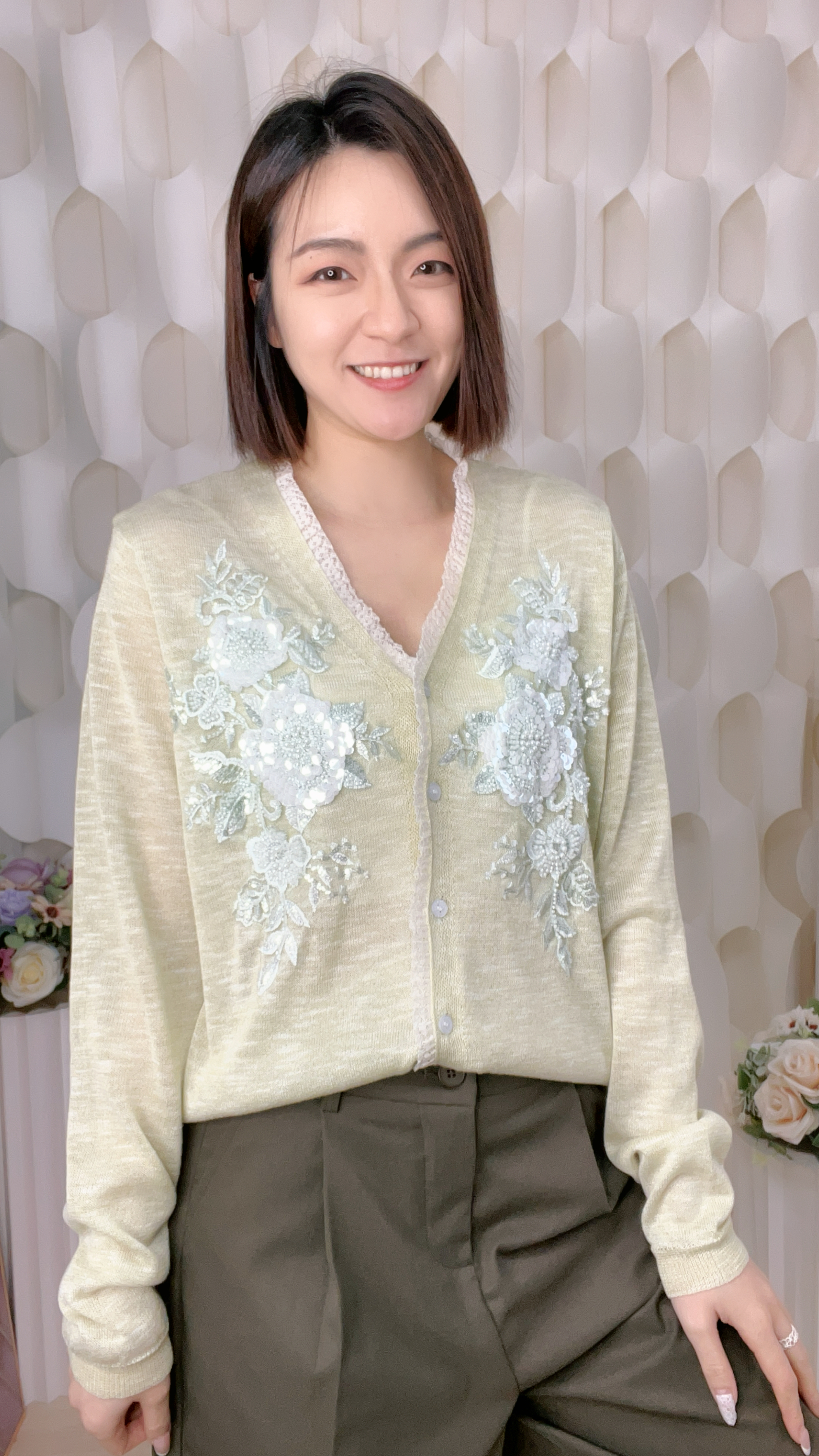 閃片花花線仔外套(胸42-46 腰40-46 長20吋)26015 #0704clo