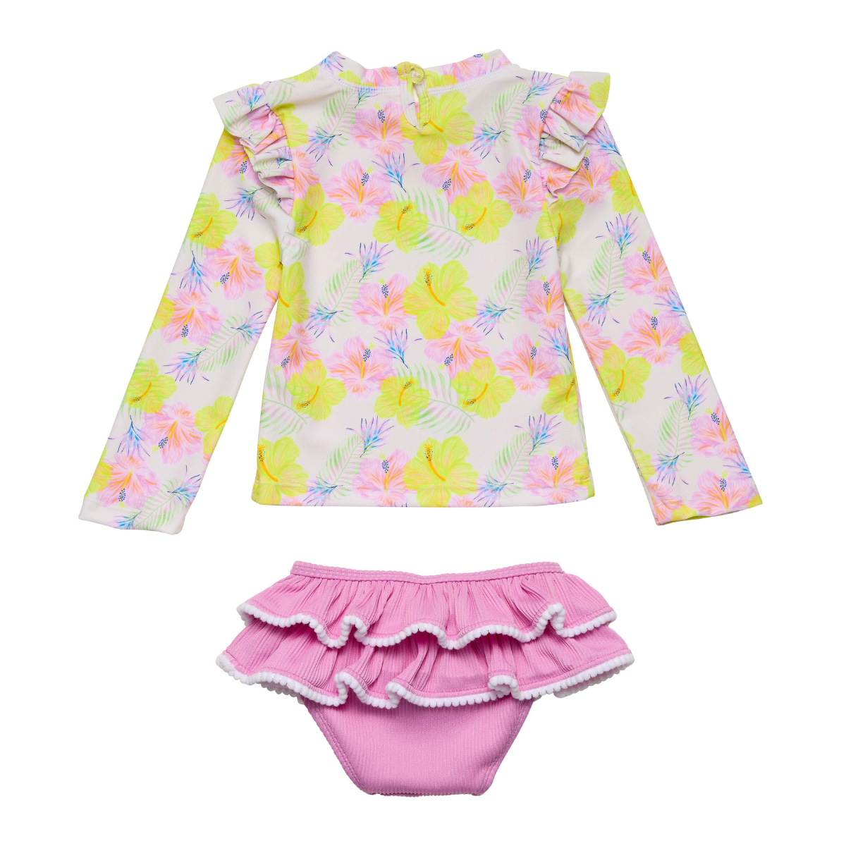 〖 Snapper Rock 〗粉黃扶桑花防曬兩件式泳衣