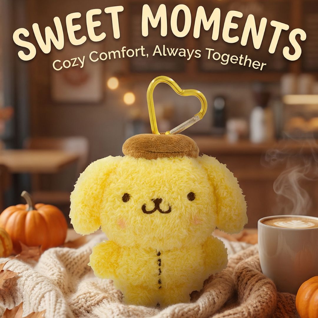 布丁狗 Sanrio 毛絨公仔鎖匙扣飾物(捲捲毛)