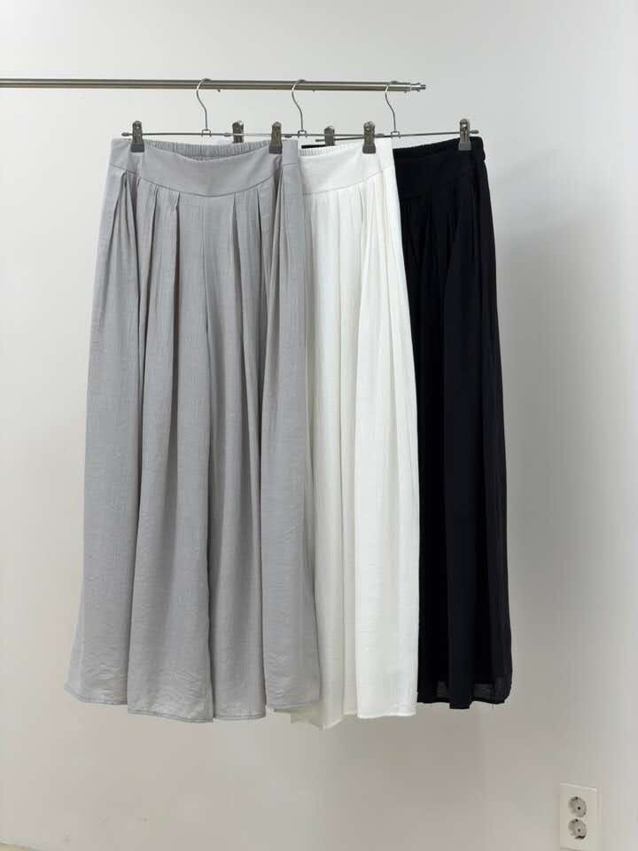 SA6055 高腰打摺垂感寬腿褲