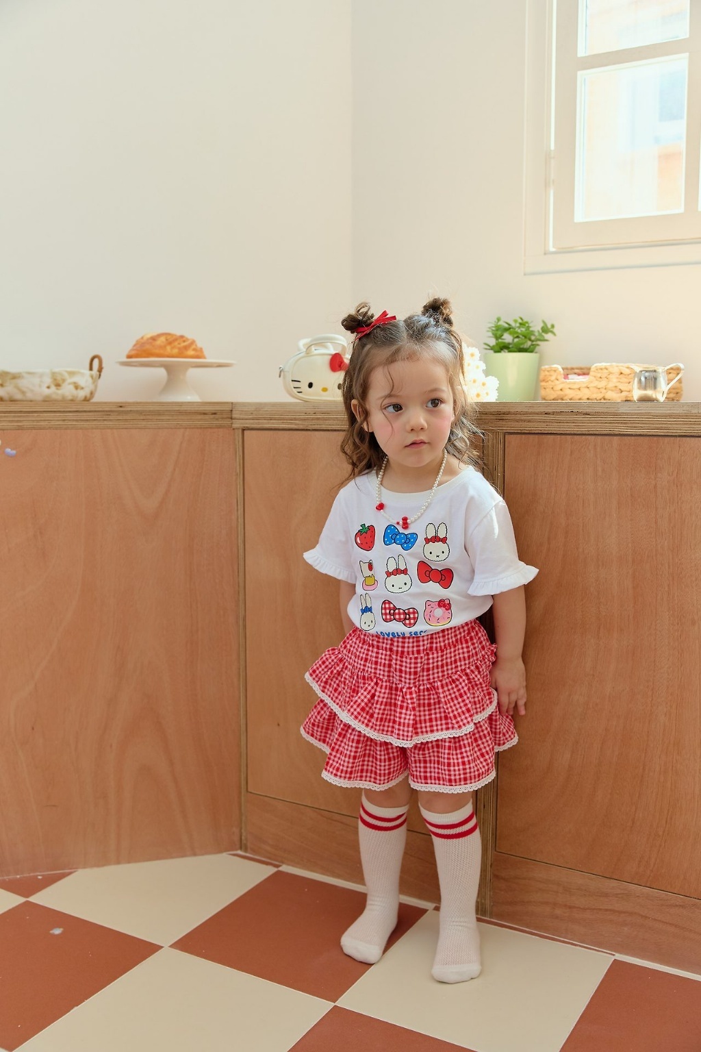 正韓夏SERA 2色格紋褲裙