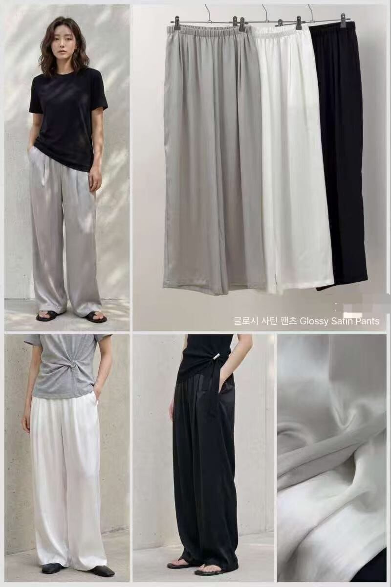 SA6058 光澤緞面休閒褲