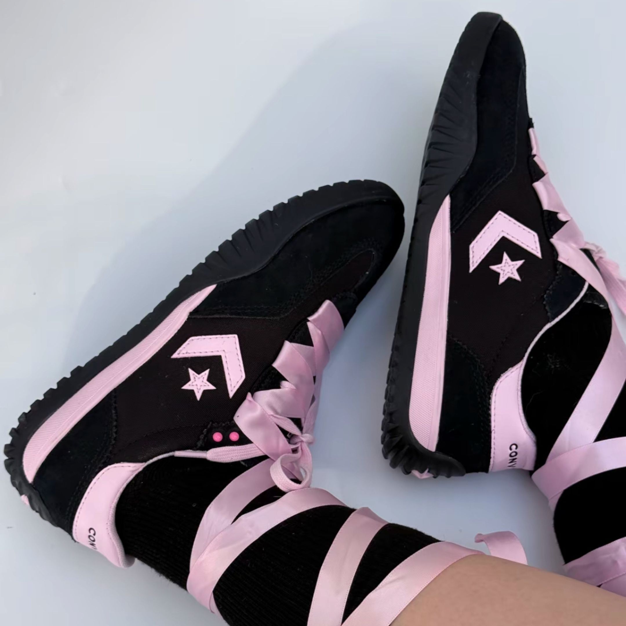 NICEDAY 代購 Converse Run Star Trainer 黑粉 芭蕾 緞帶 復古 A19727C