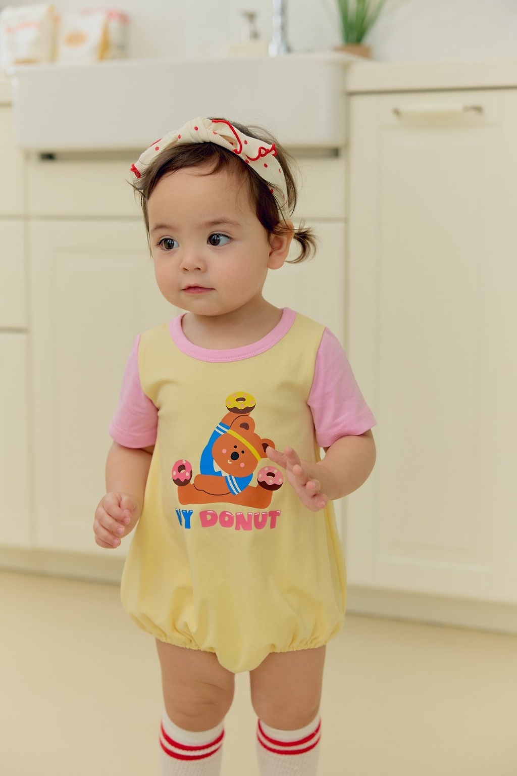 正韓夏SERA  嫩嬰甜甜圈熊熊包屁衣