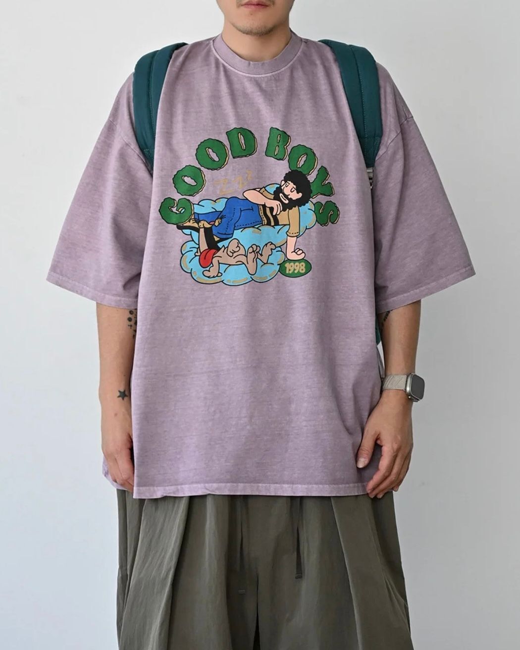 洗水英文字圖案短袖Tee MB-042T