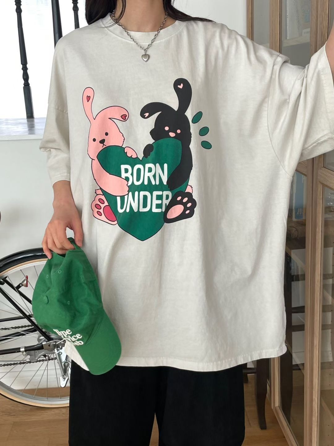 洗水英文字圖案短袖Tee MB-043T