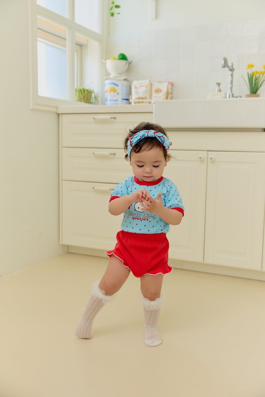 正韓夏SERA  草莓兔兔點點套裝