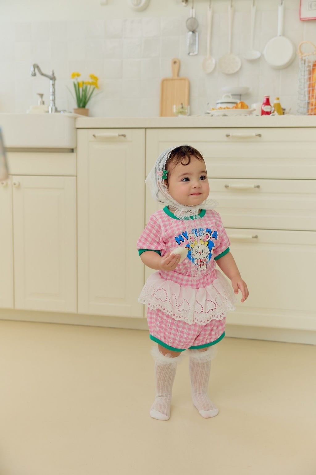 正韓夏SERA  彩虹兔兔格紋套裝