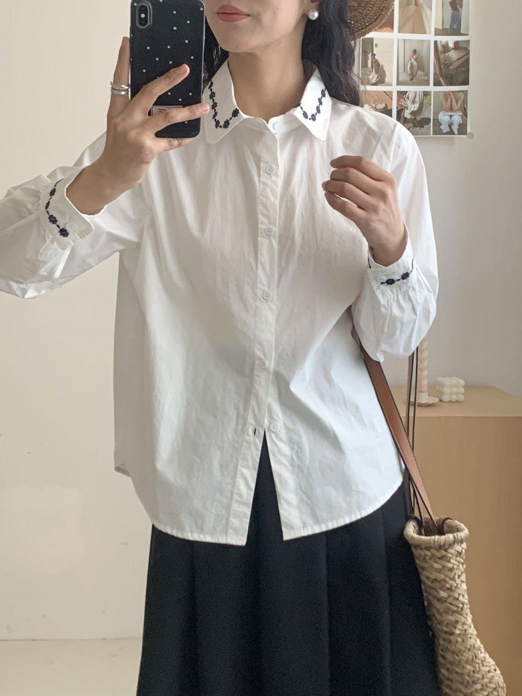 No.1686 刺繡花邊襯衫