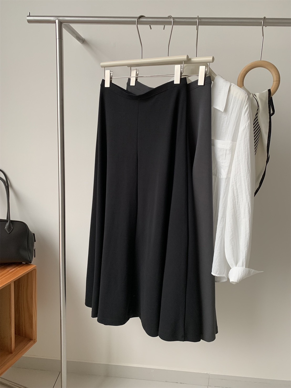 No.5013 仿銅氨絲大擺A字裙