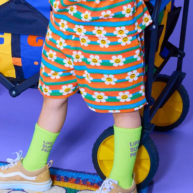 日本 90-130 wiggle華夫格印花短褲 4色