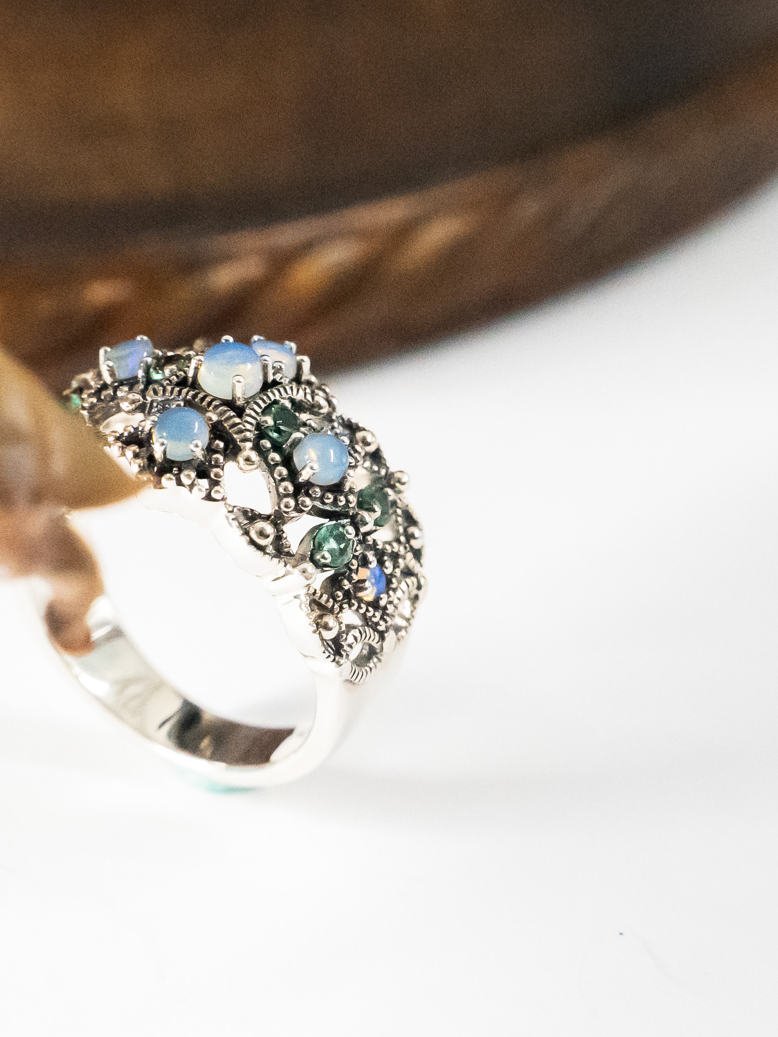 蛋白石蕾絲戒指（OP2202）