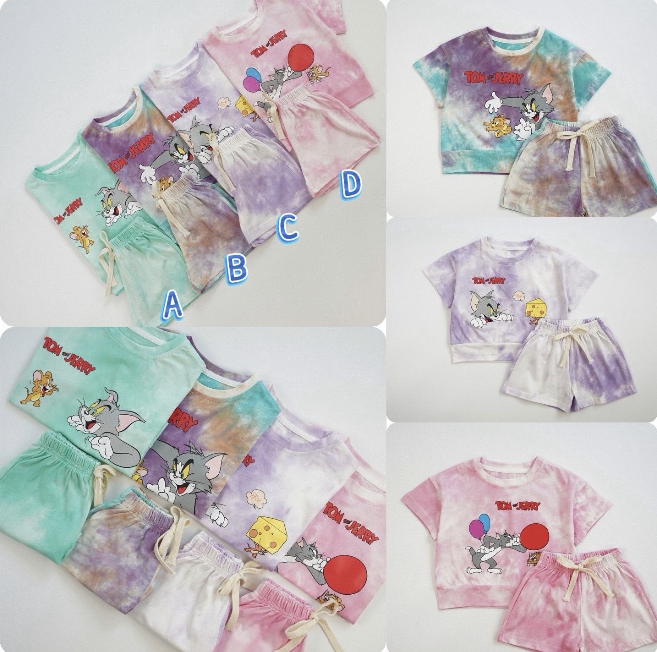 兒童Tom Jerry 紮染短袖套裝 - 2600197