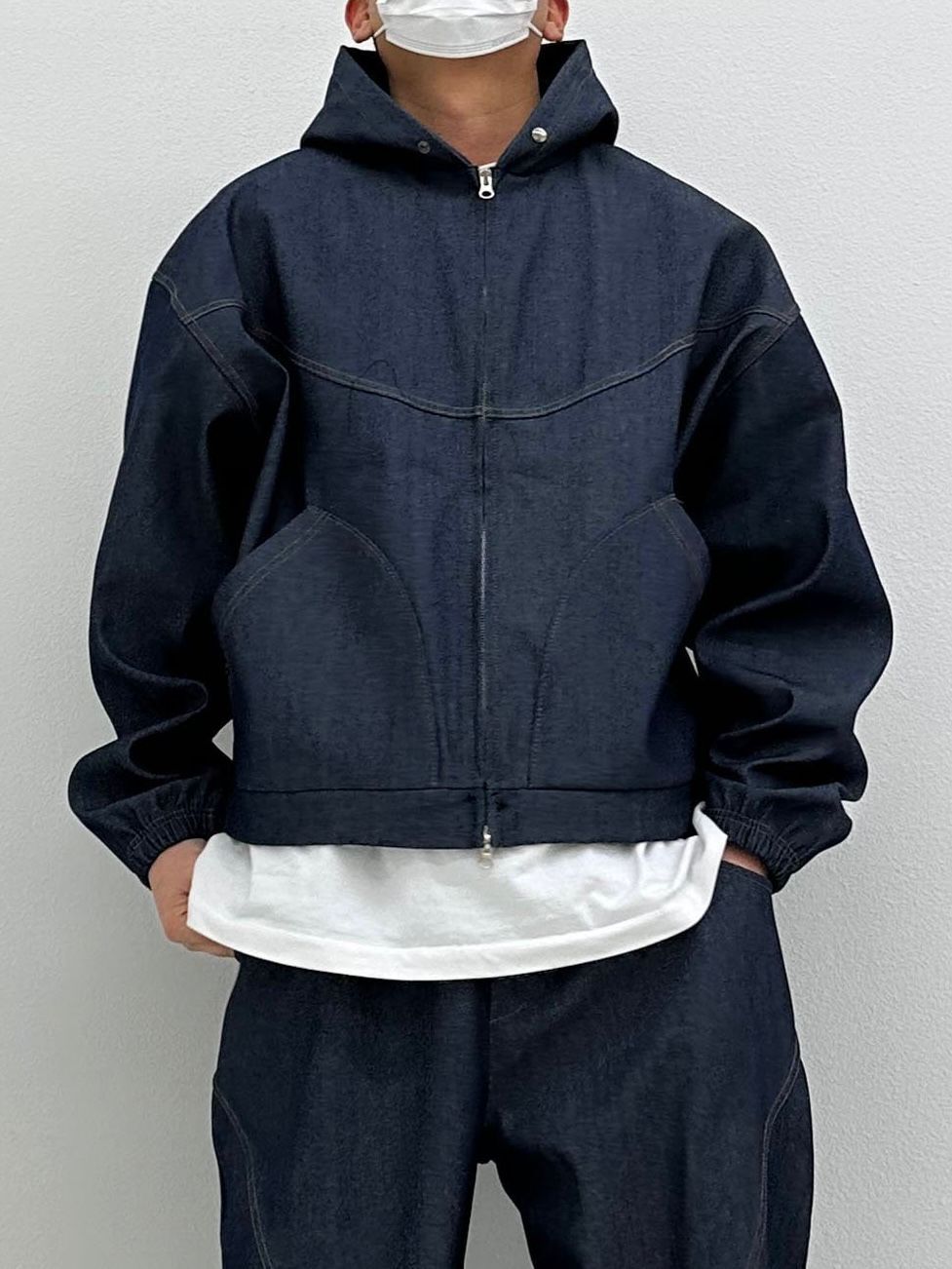 淨色連帽拉鍊外套 SB-009JK