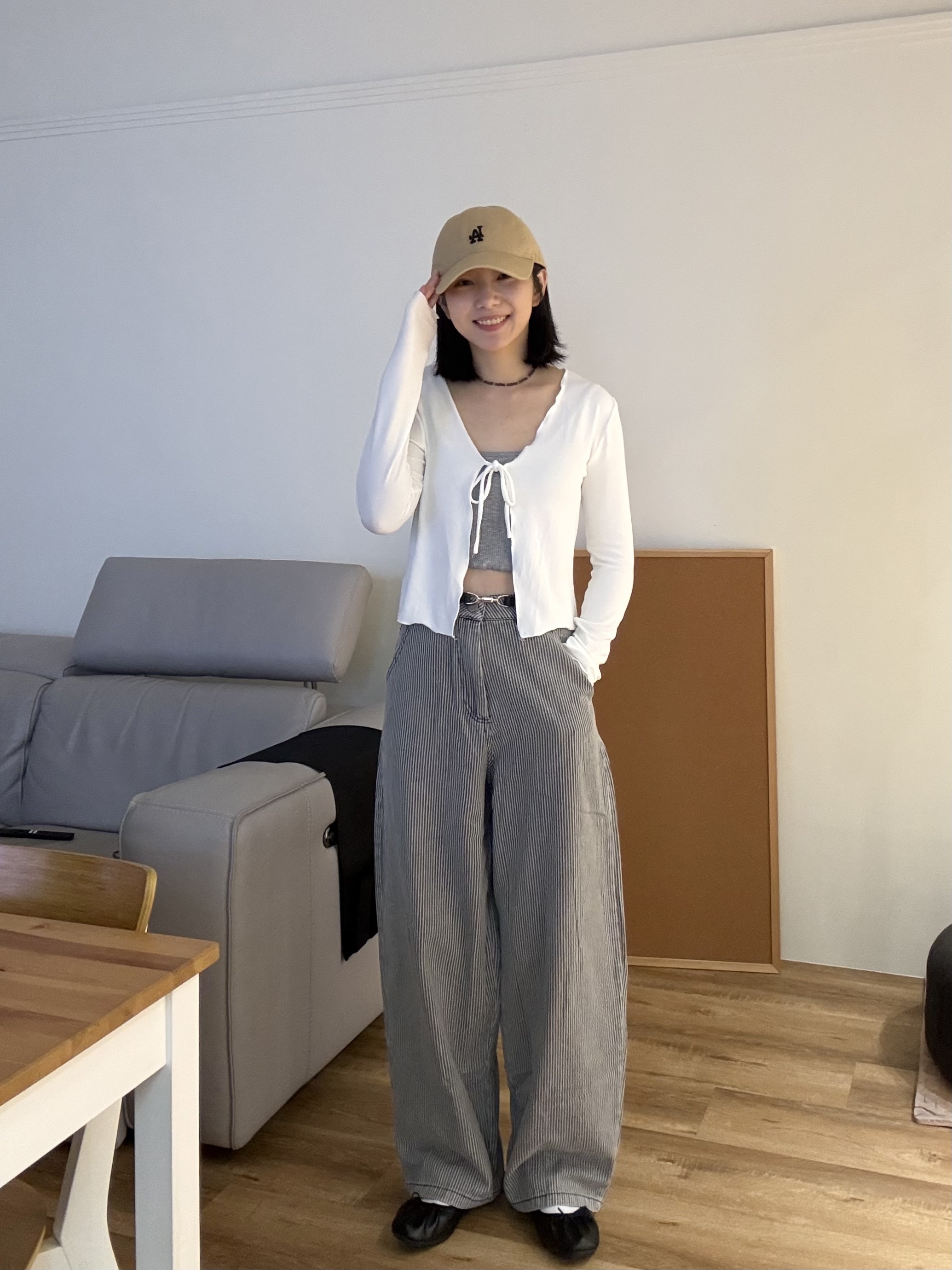 超彈力綁帶薄織小外套 (白)