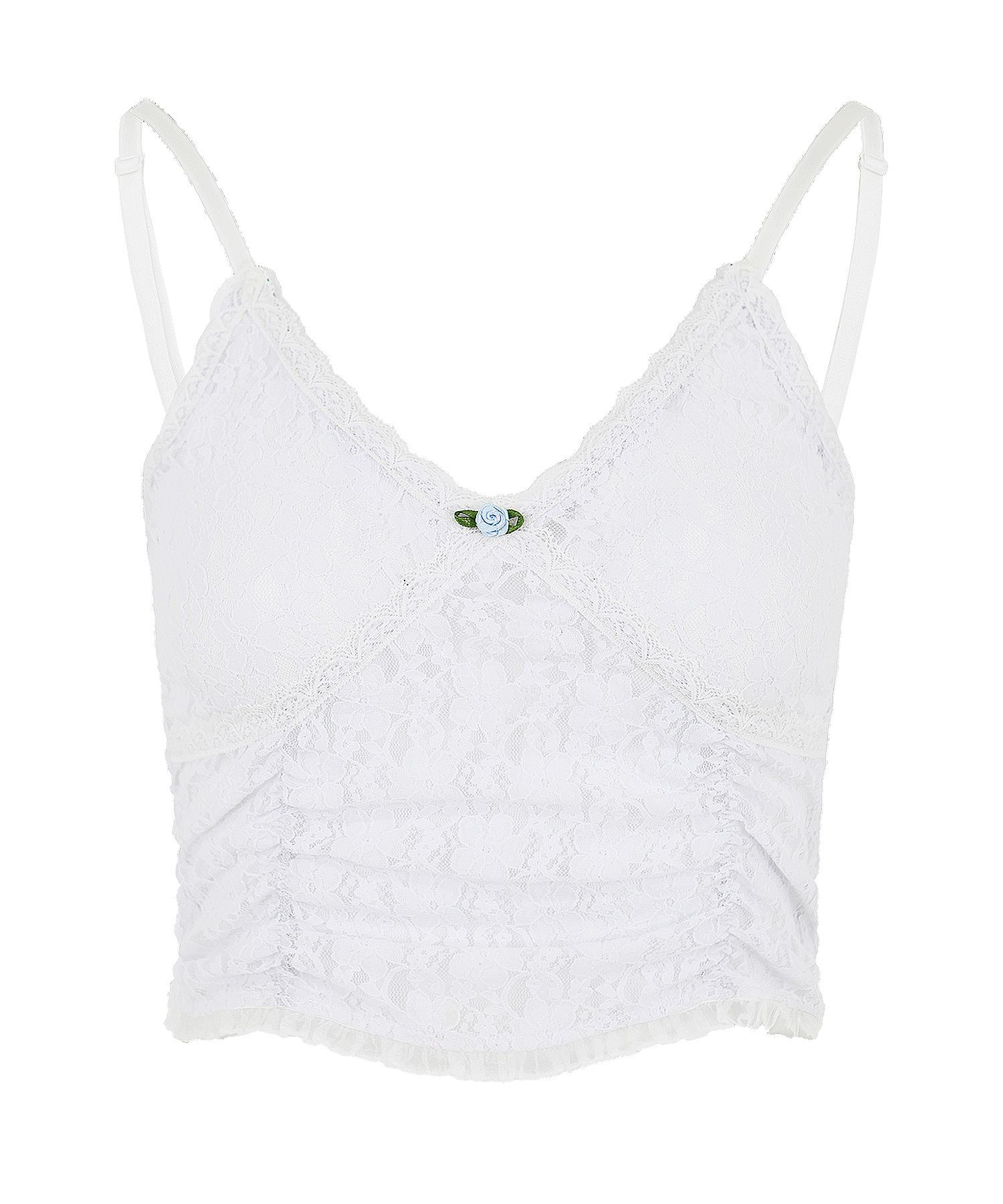 PLASMA SPHERE 玫瑰蕾絲無袖上衣 白色 PS24SSTS