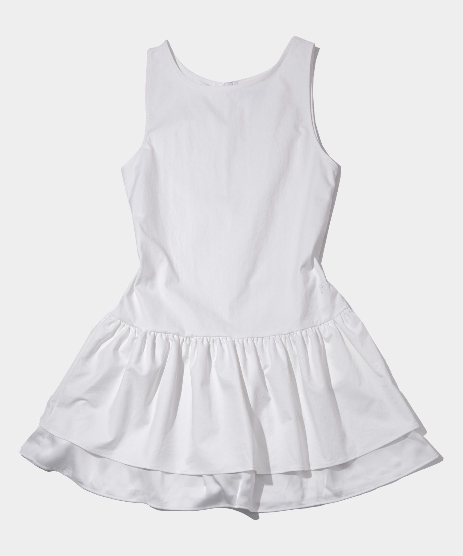 PLACE STUDIO 蕾絲雙層荷葉邊無袖迷你洋裝 25F777854-ALL0