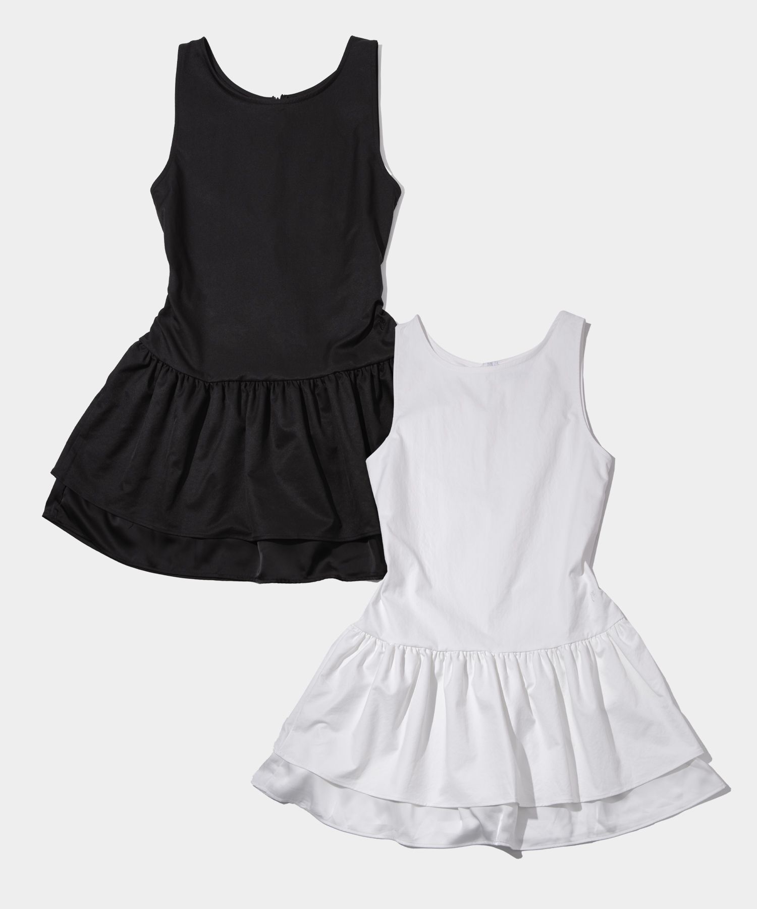 PLACE STUDIO 蕾絲雙層荷葉邊無袖迷你洋裝 25F777854-ALL0