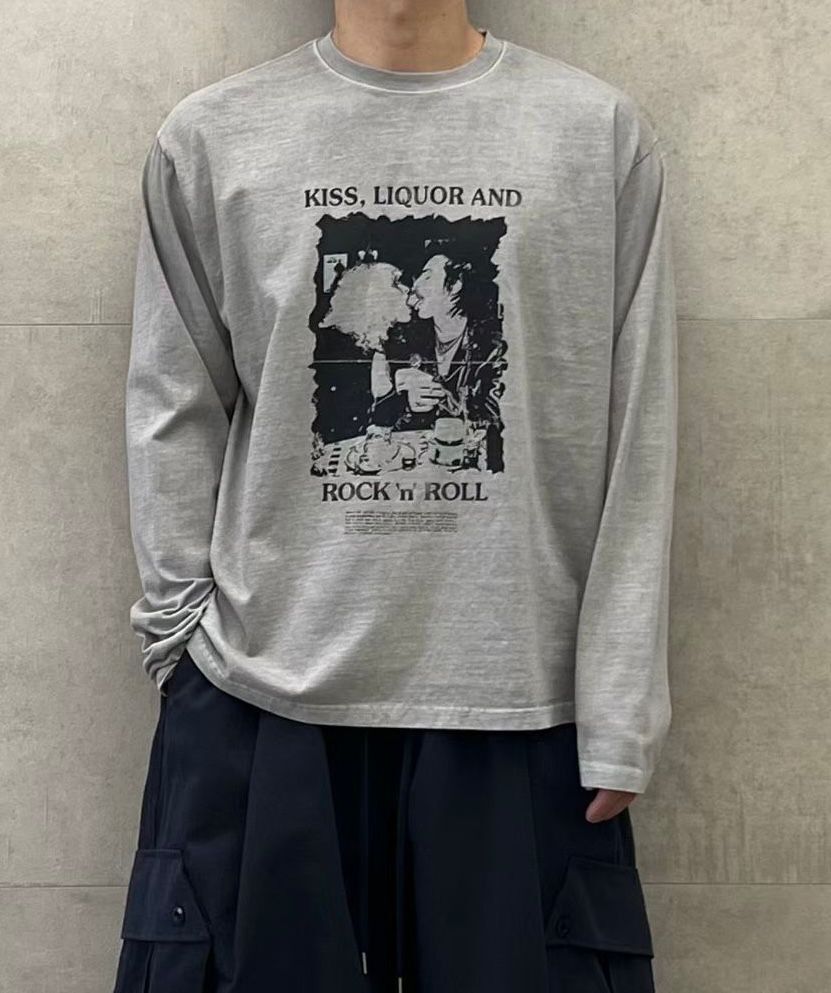 洗水英文字圖案長袖衫 PULSE-229T