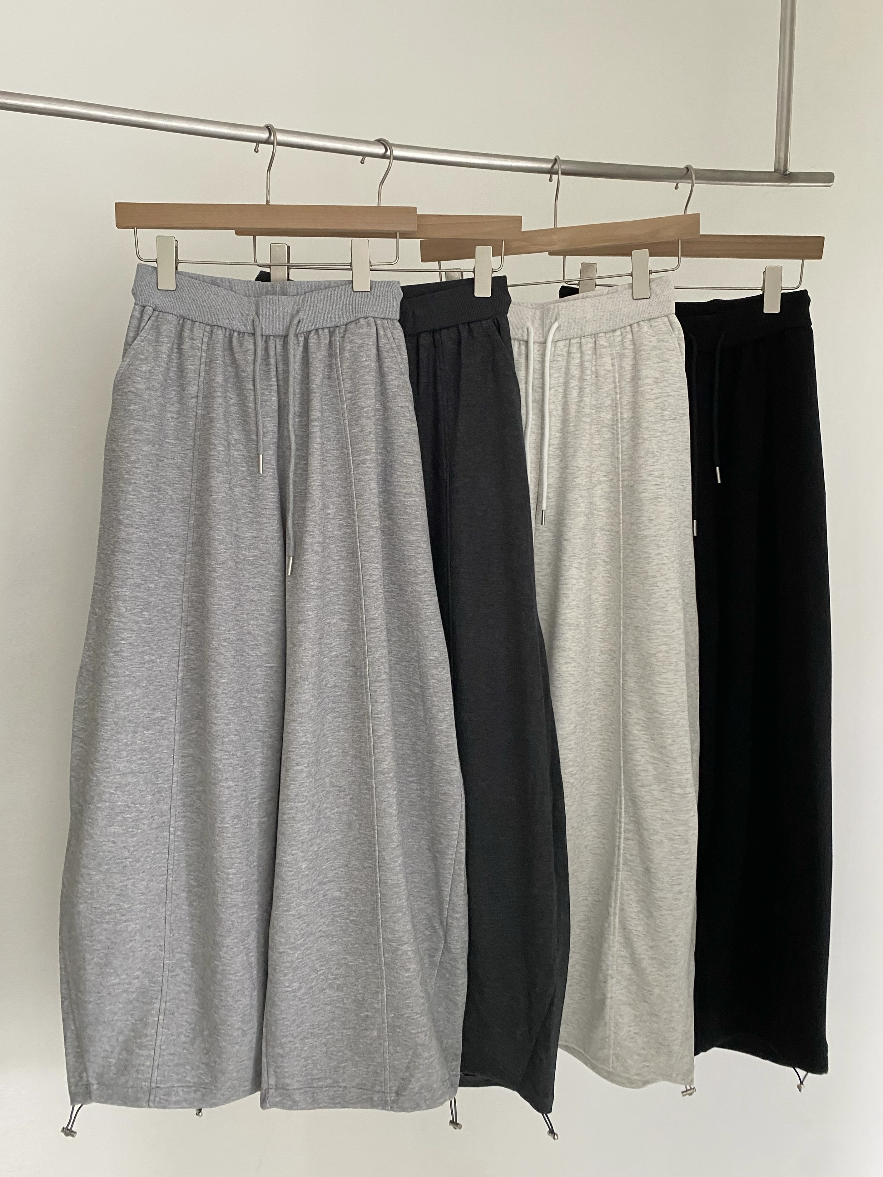 休閒寬鬆彎刀棉褲