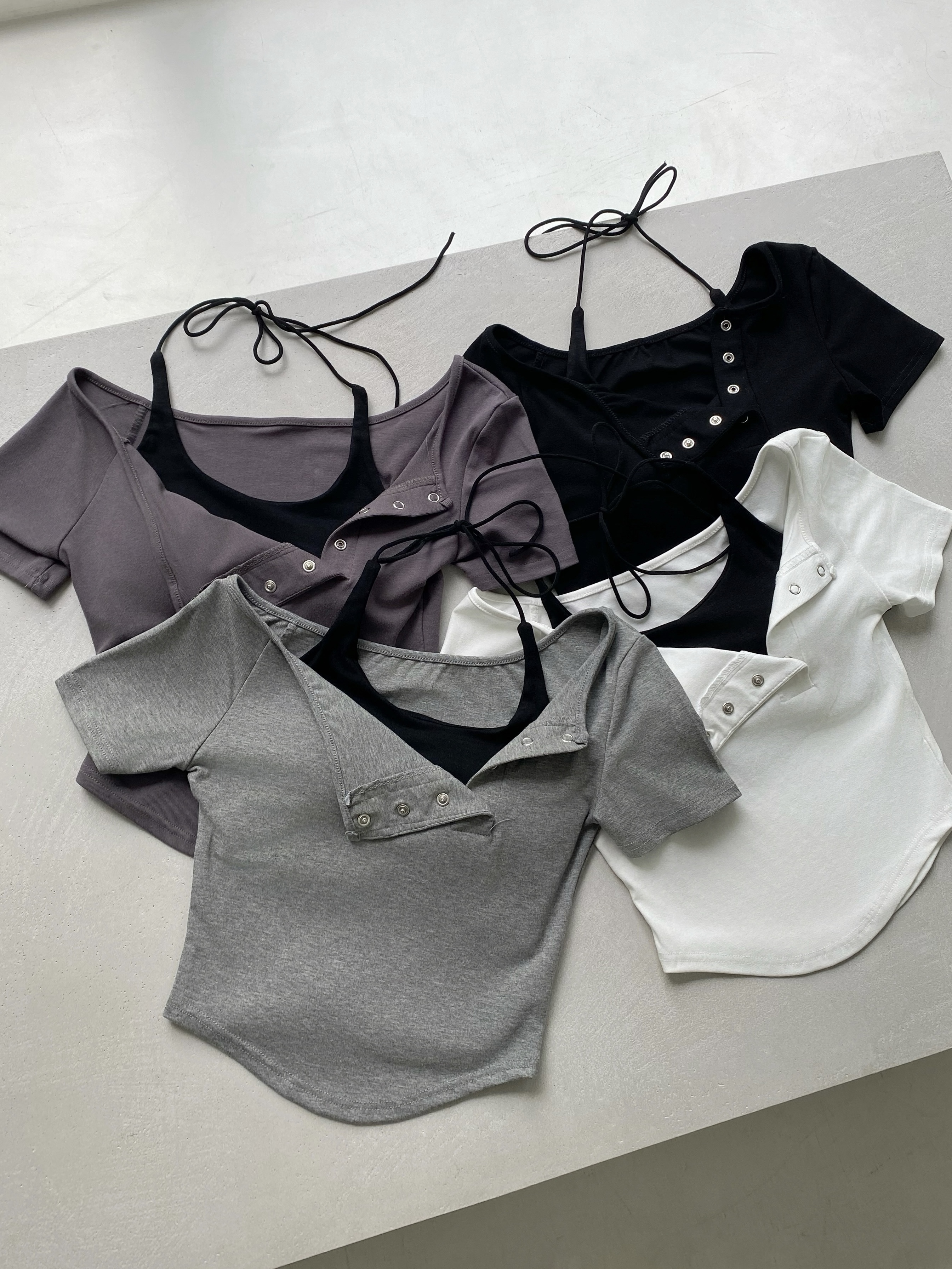 不規則排扣兩件式bra T