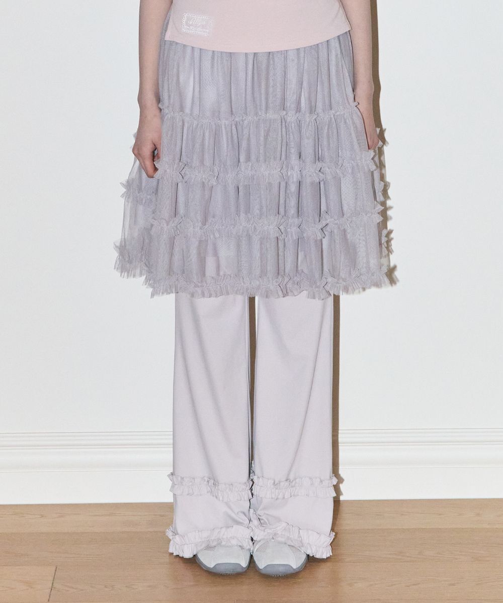 ILLIGO 荷葉邊層次喇叭裙褲 26SPSK05GY