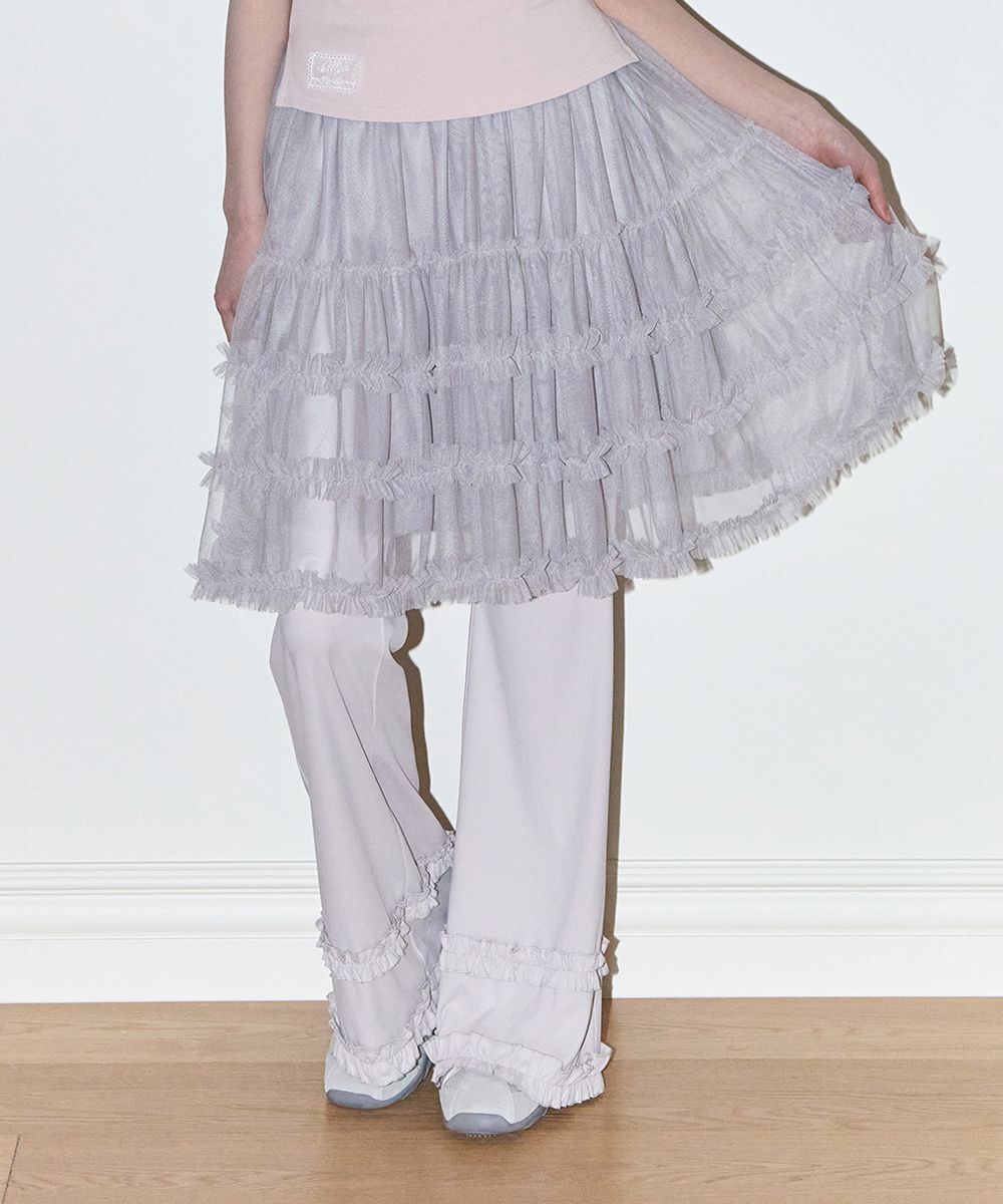 ILLIGO 荷葉邊層次喇叭裙褲 26SPSK05GY
