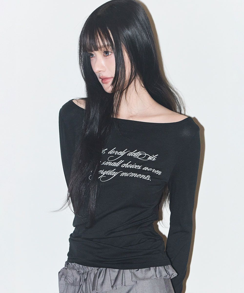 ILLIGO 基本款船形領長袖上衣 黑色 26SPTOP17BK