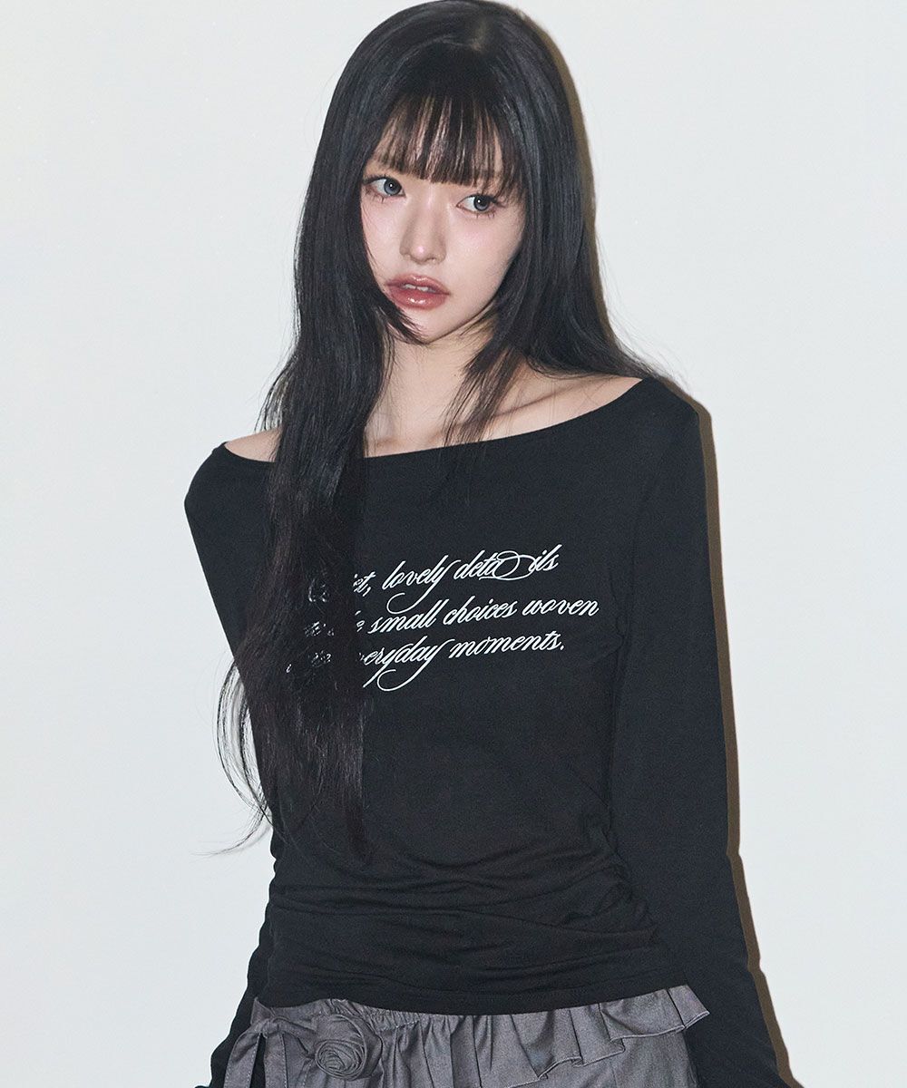 ILLIGO 基本款船形領長袖上衣 黑色 26SPTOP17BK