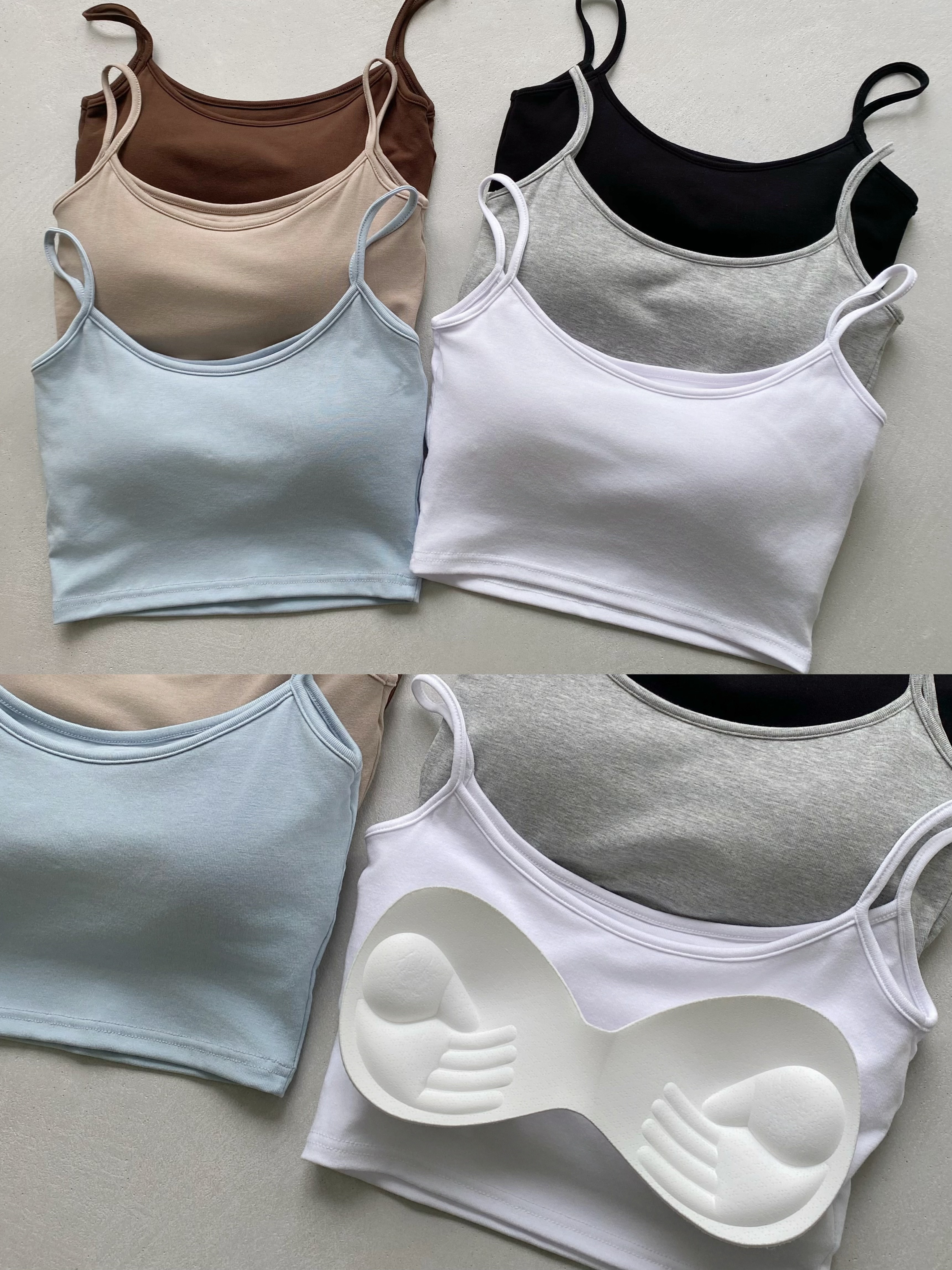 美胸圓領細肩bra top