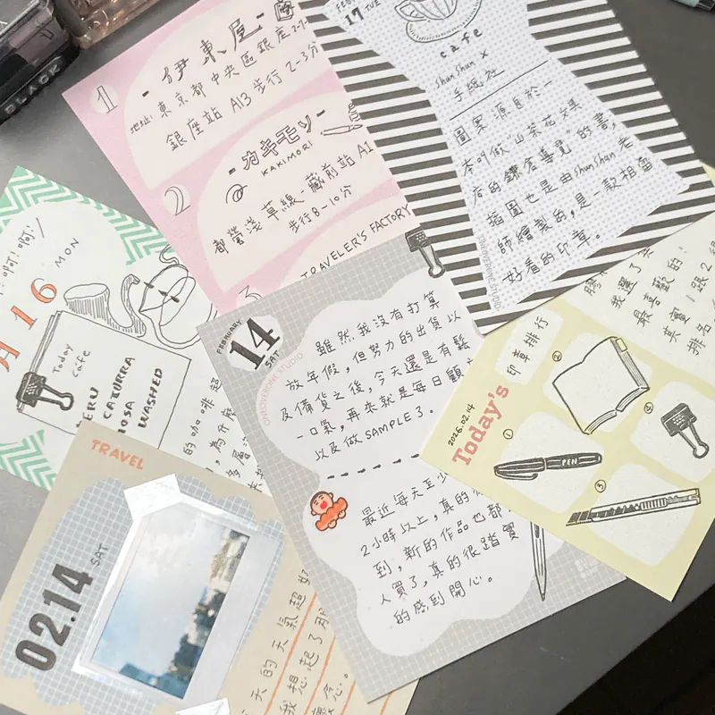 形狀風格02  A7便條紙（32入）手帳擴充單張｜1/1工作室