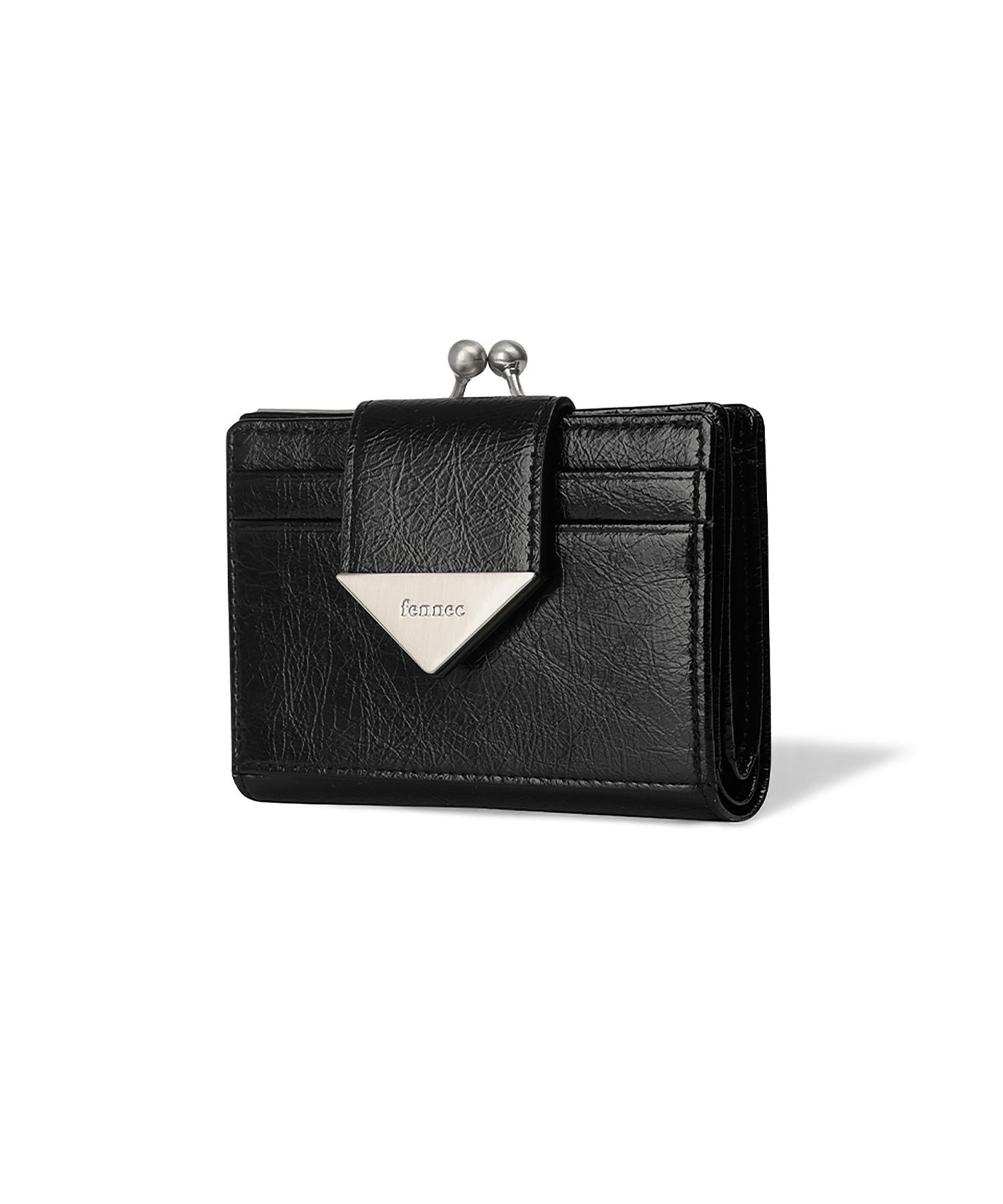 FENNEC Crinkle Triangle Frame Bridge 皮夾 黑色 FCSWT09BKF