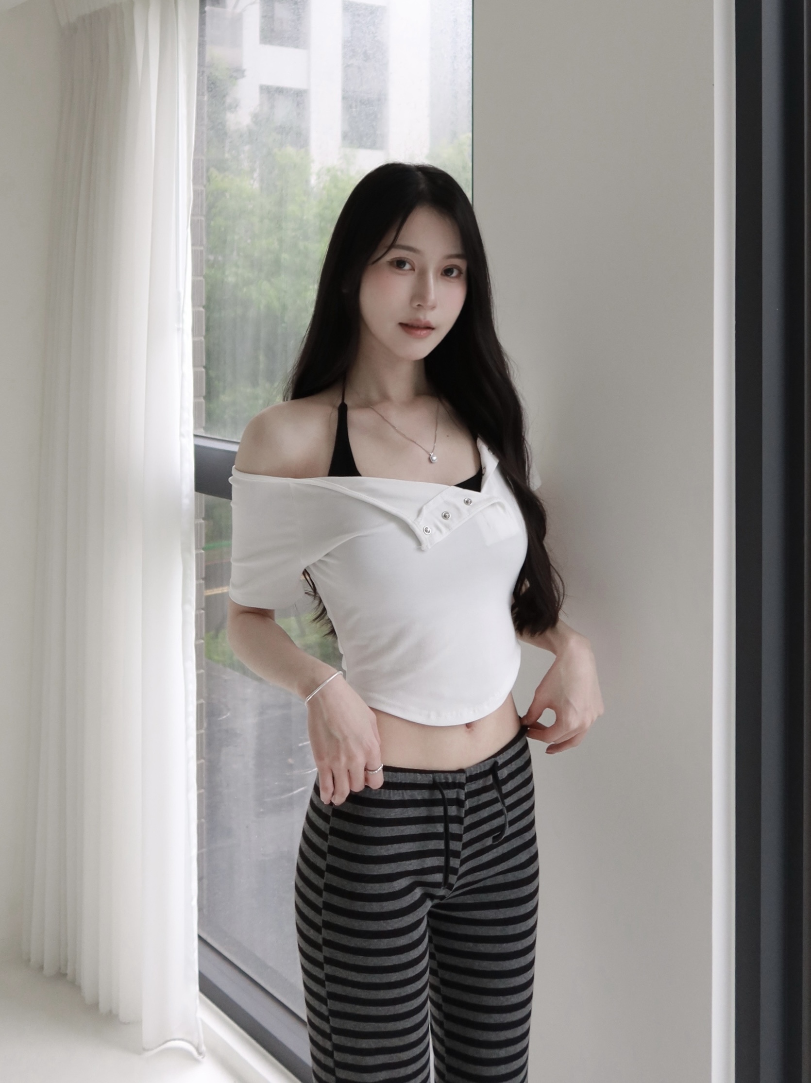 不規則排扣兩件式bra T