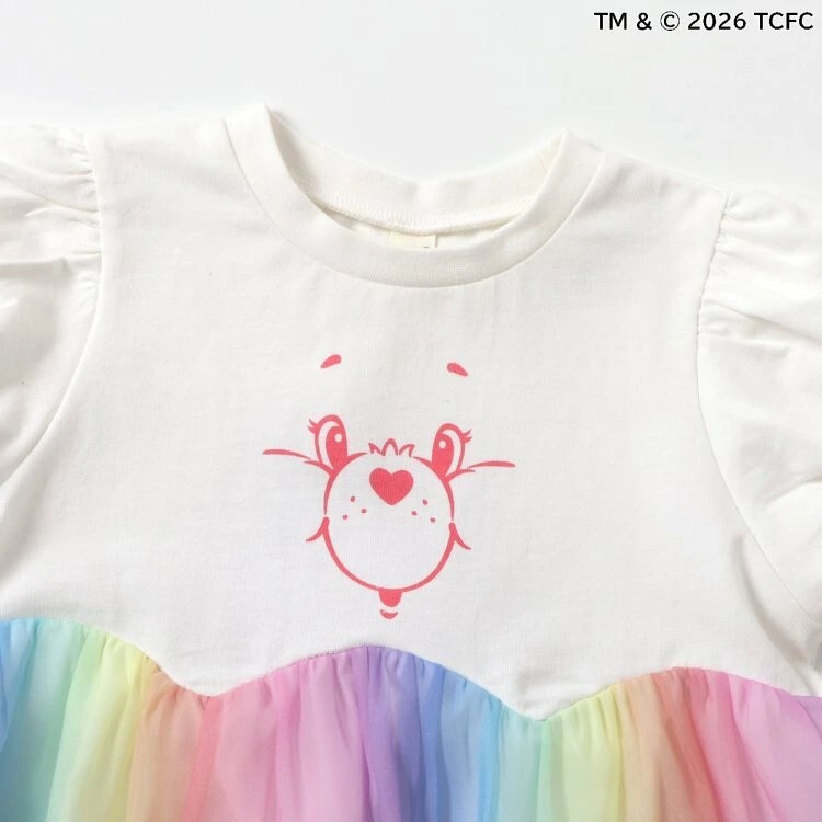 日本 90-140 愛心熊拼紗上衣