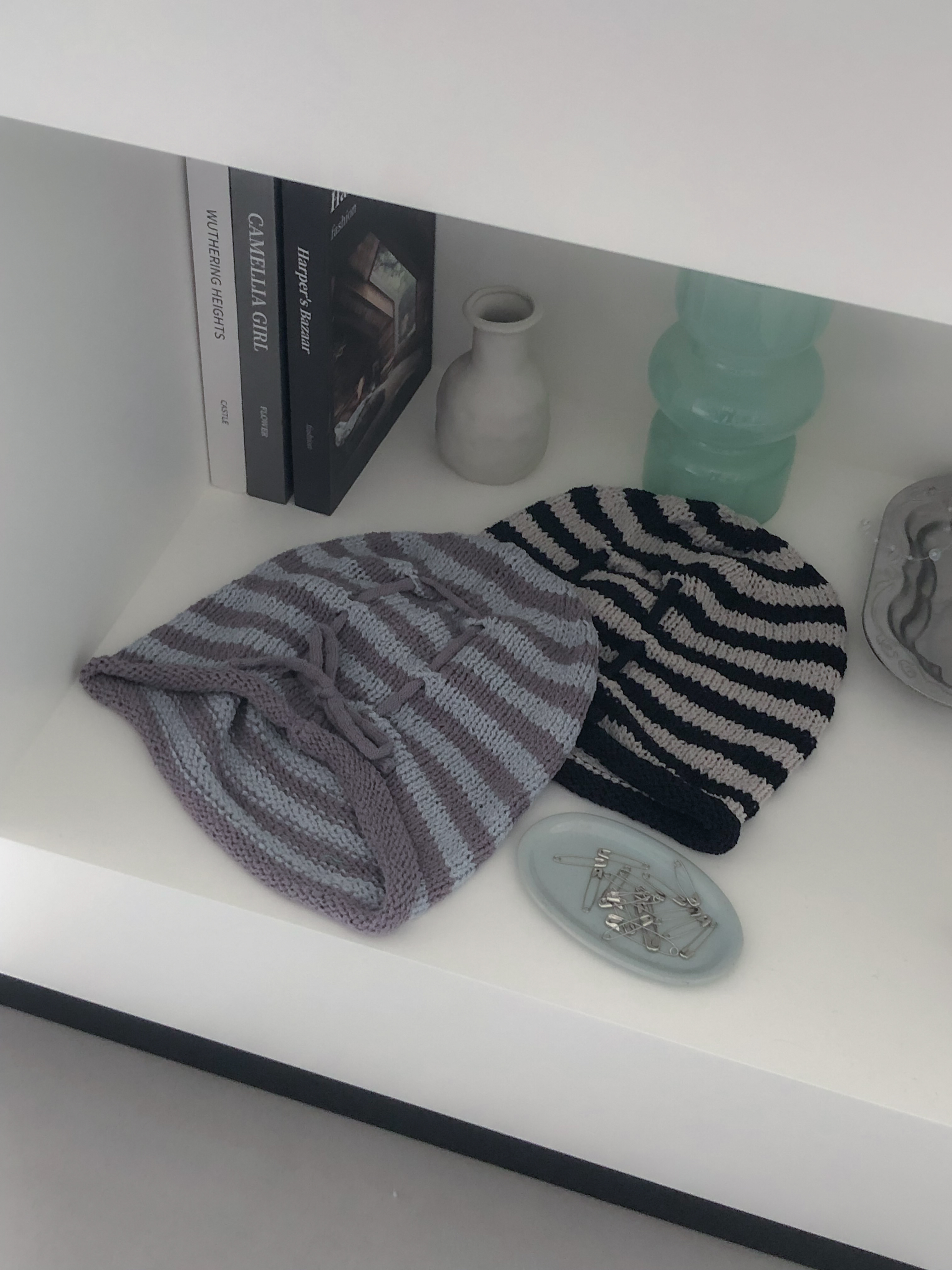 new stripe hood beanie #毛帽