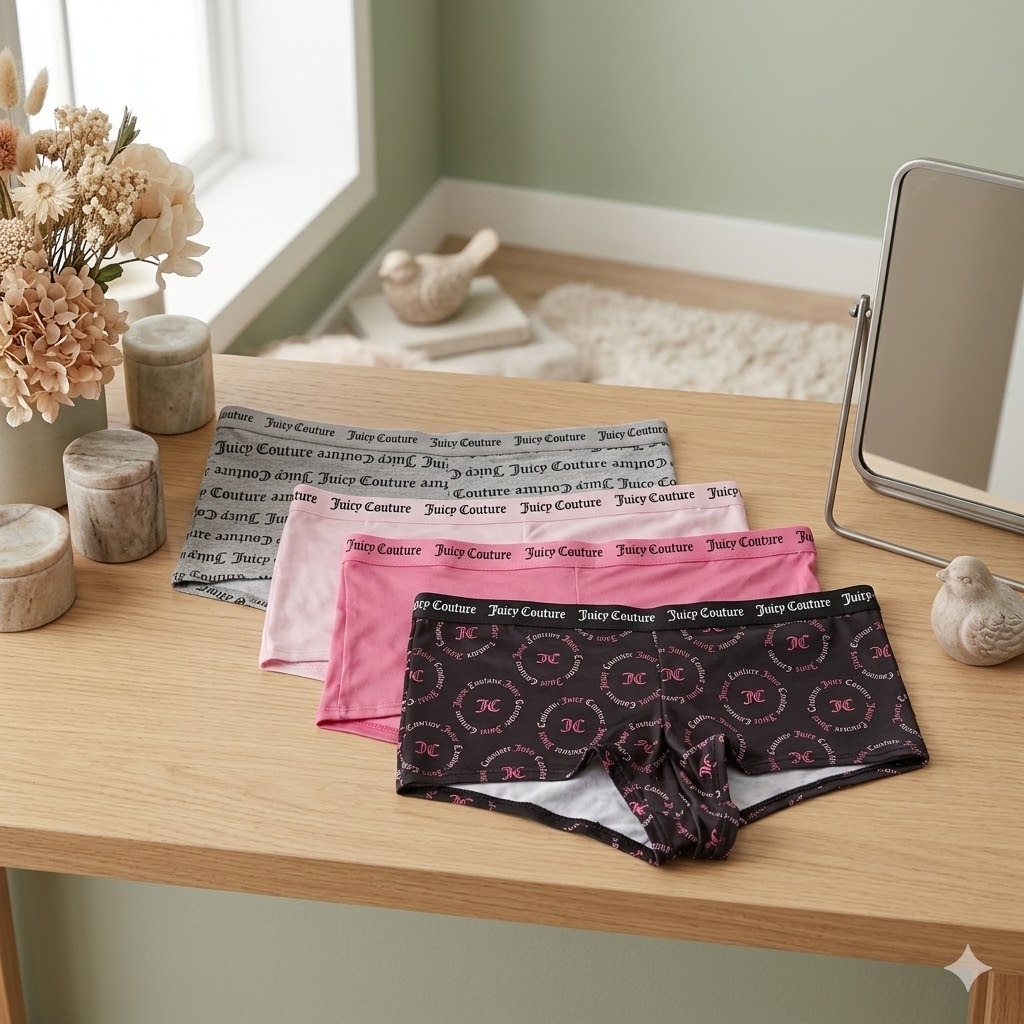 【預購】JUICY COUTURE H040754 女裝平口底褲（5條裝）