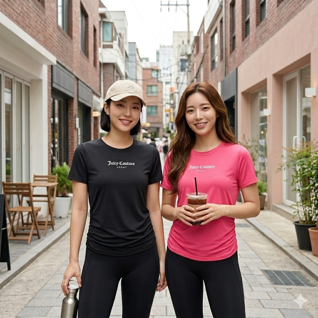 【預購】JUICY COUTURE H040755 女裝側邊褶皺印花T卹