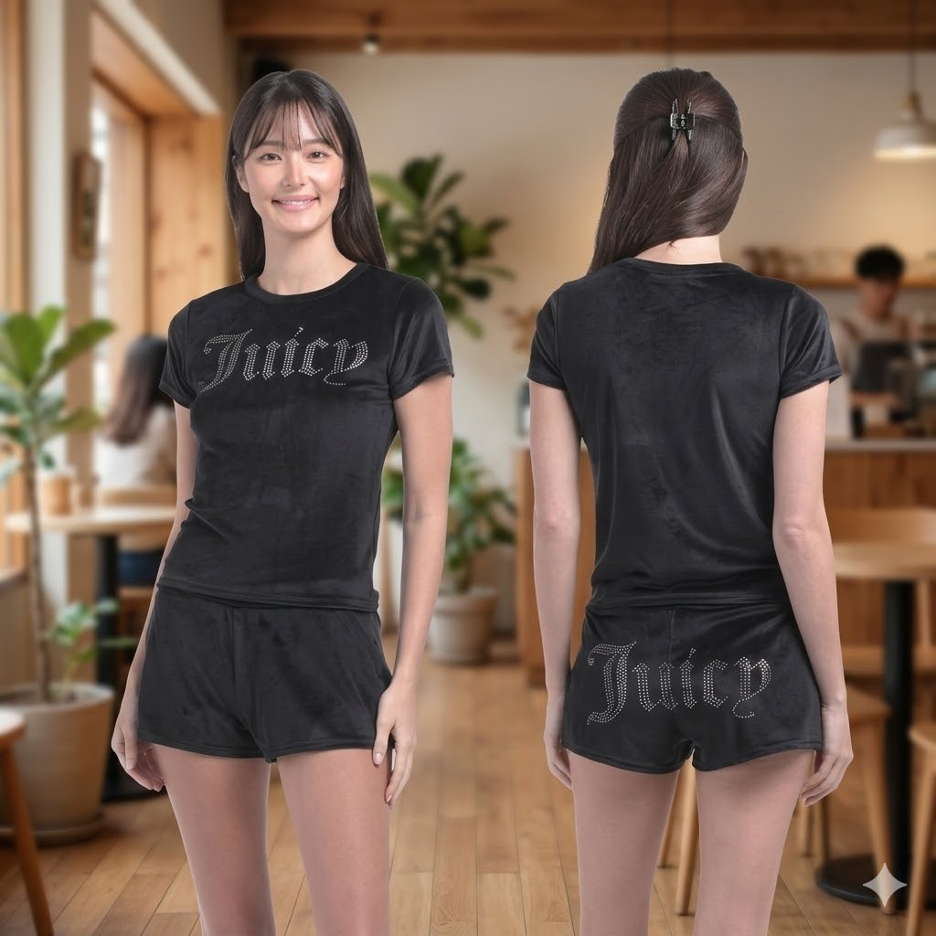 【預購】JUICY COUTURE H040756 女裝兩件式短褲居家服套裝