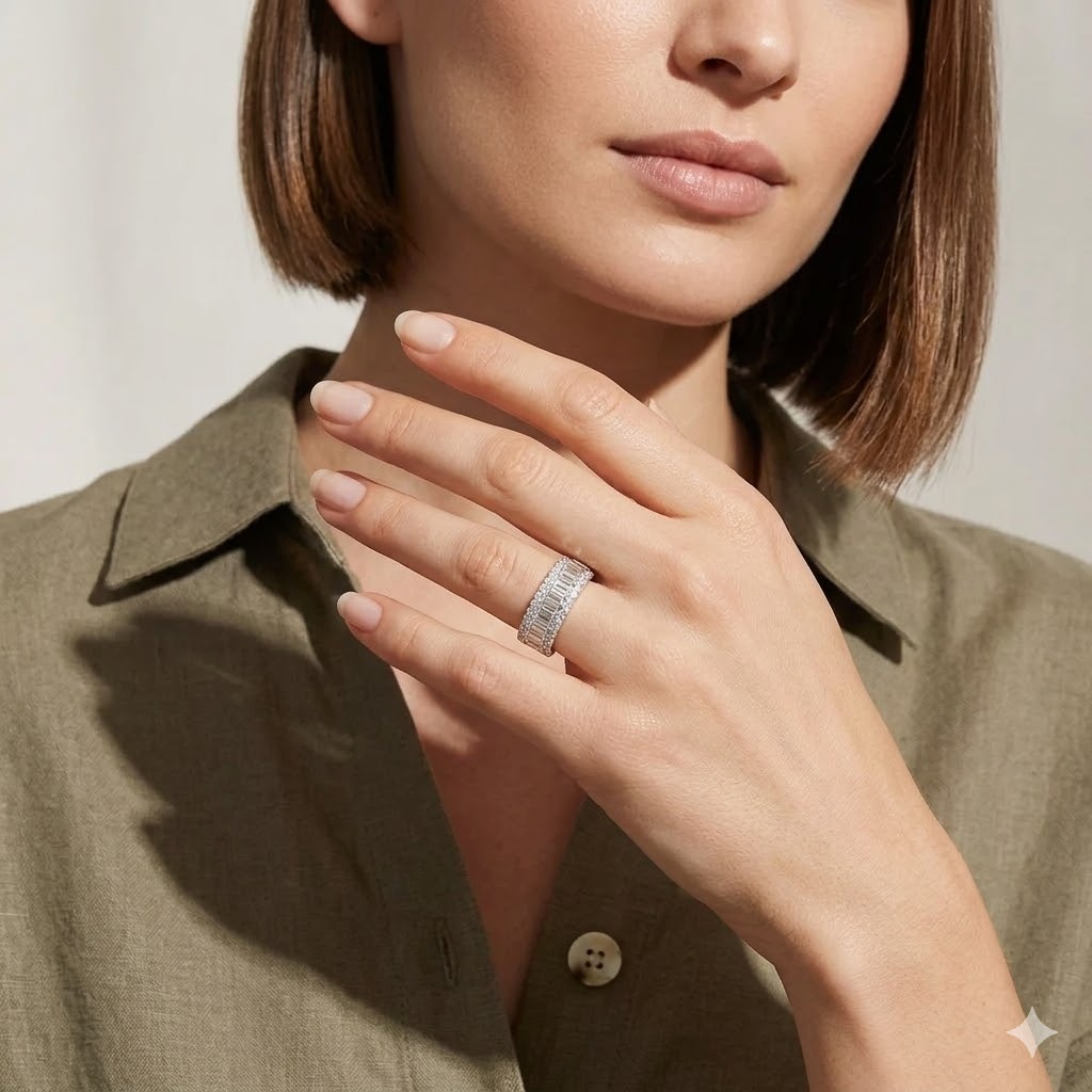 全新18K白金1卡35份鑽石戒指