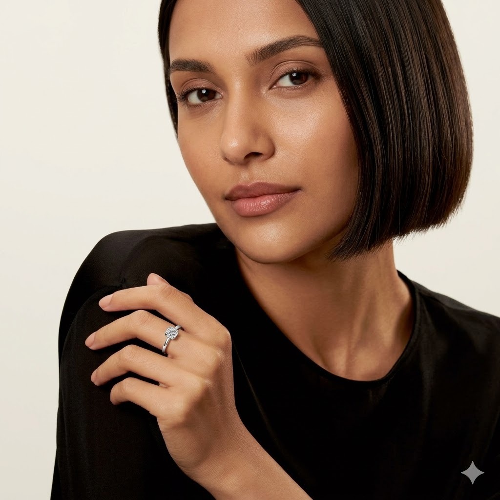 全新18K白金【單粒23份鑽石】戒指