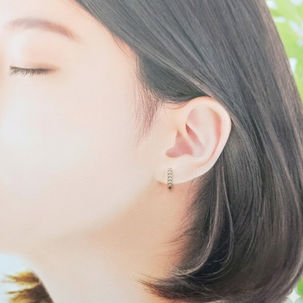 全新18K玫瑰金22份鑽石耳環