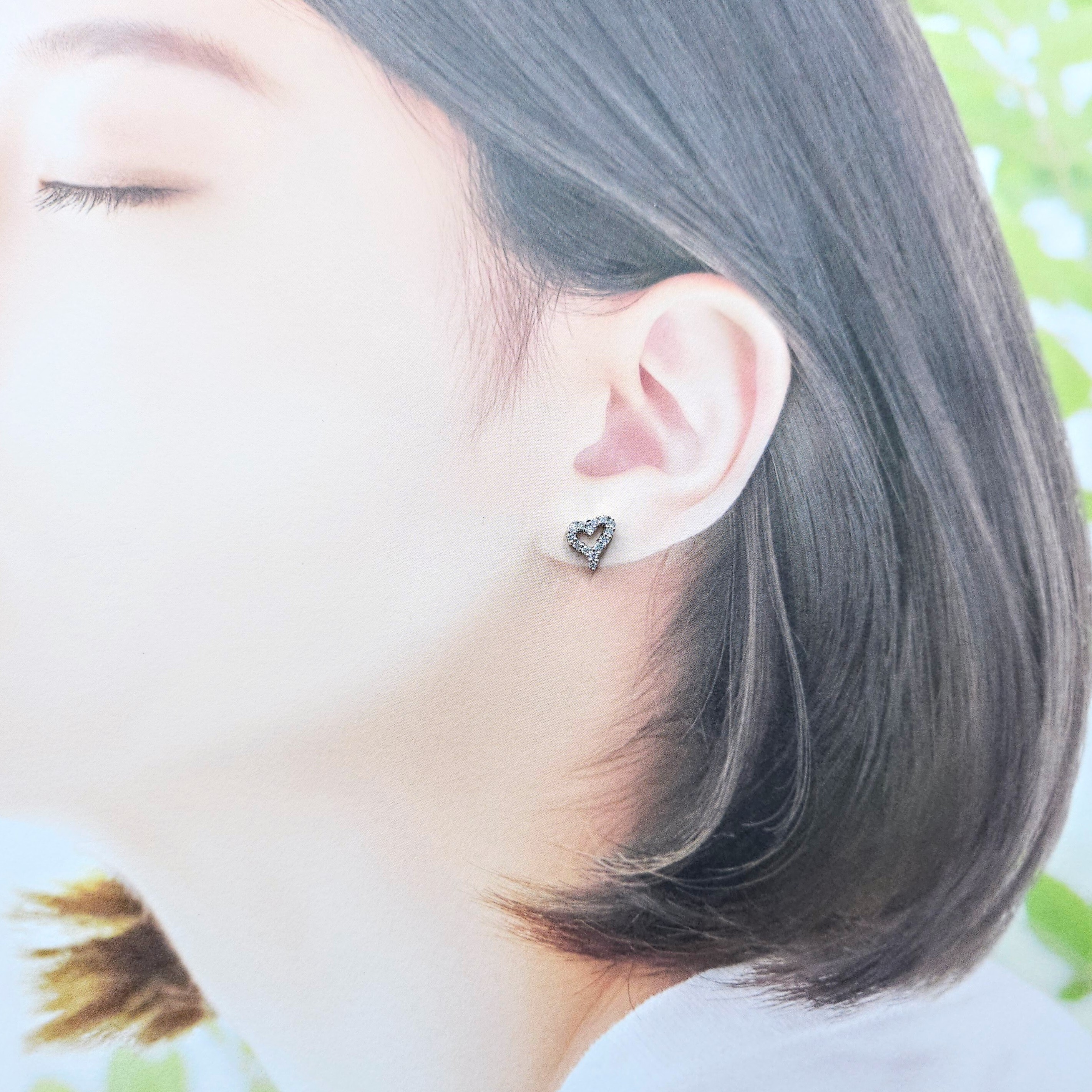 全新18K白金32份鑽石耳環