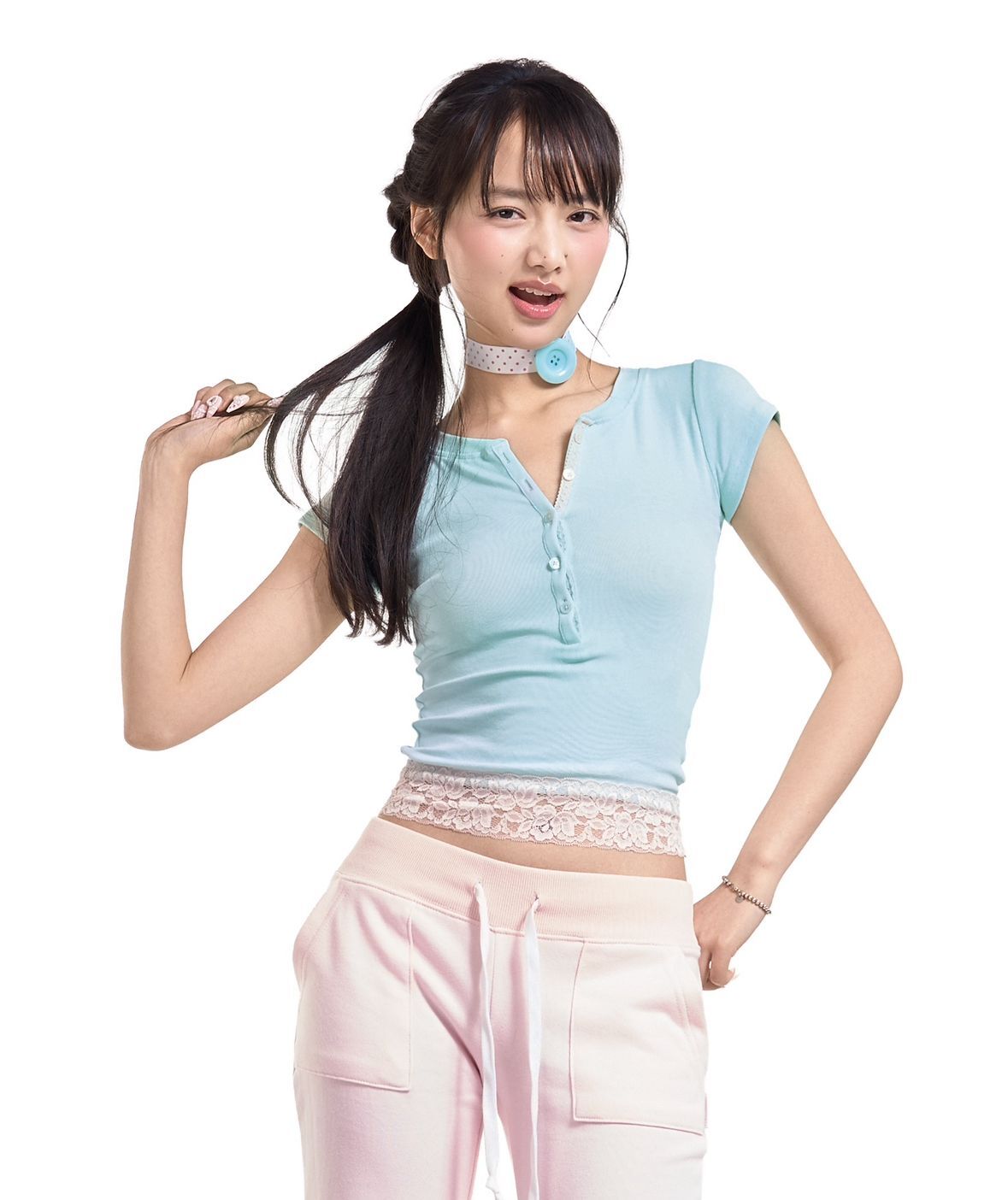 FORUSRING 蕾絲 Baby Tee（薄荷綠） P00000FL