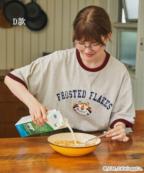 【預購】J0408602 KELLOGG'S家樂氏短袖T｜復古印花｜拼色領口｜寬鬆版型｜LDsc819  7款