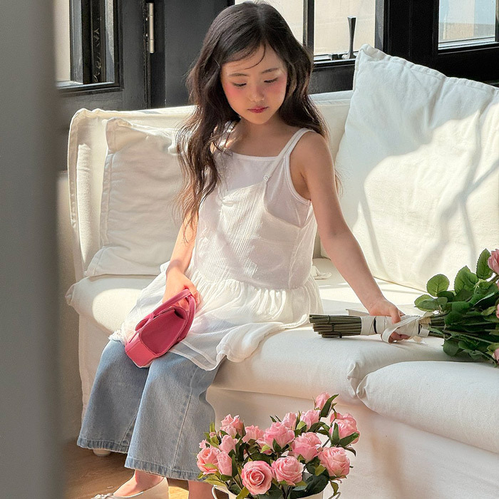 正韓夏NINIBELLO 兩色不對稱疊穿背心