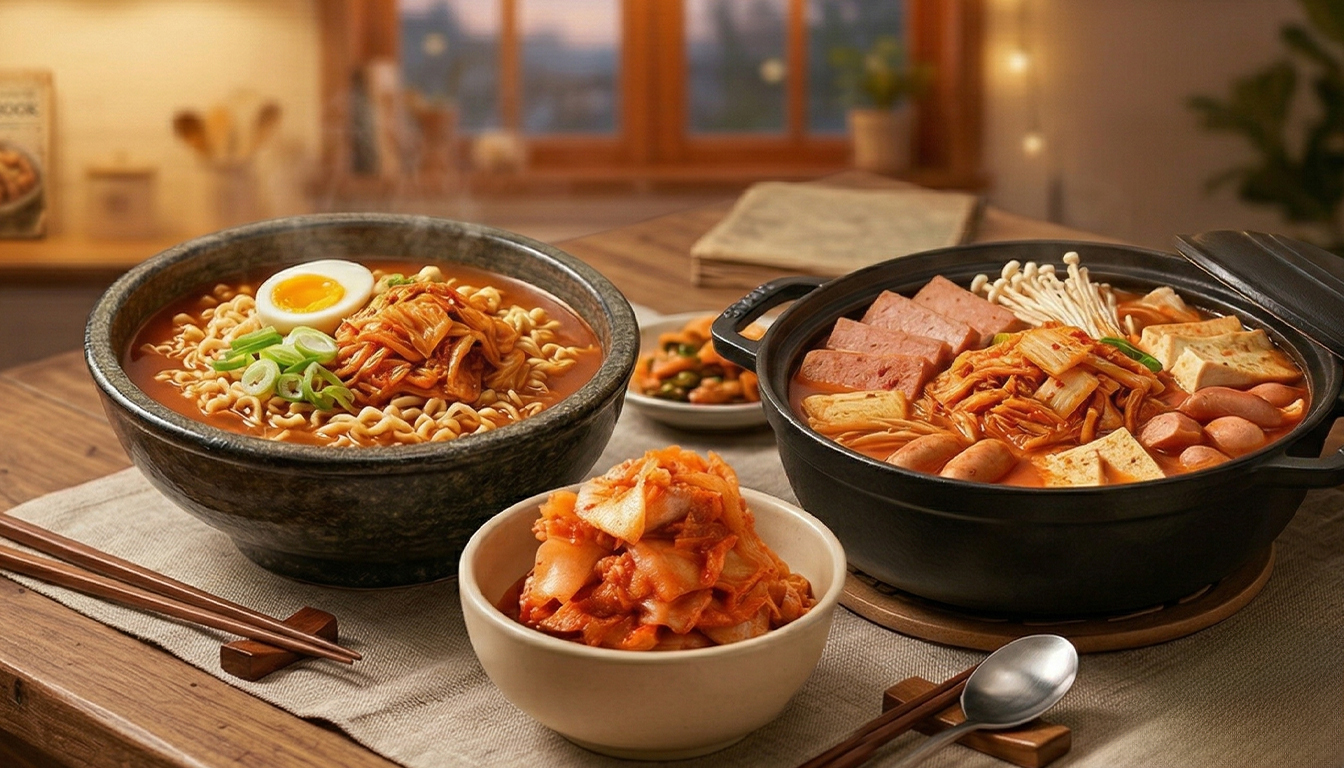 協發行韓式泡菜搭配熱騰騰辛拉麵與半熟蛋-深夜食堂舒壓泡菜料理建議