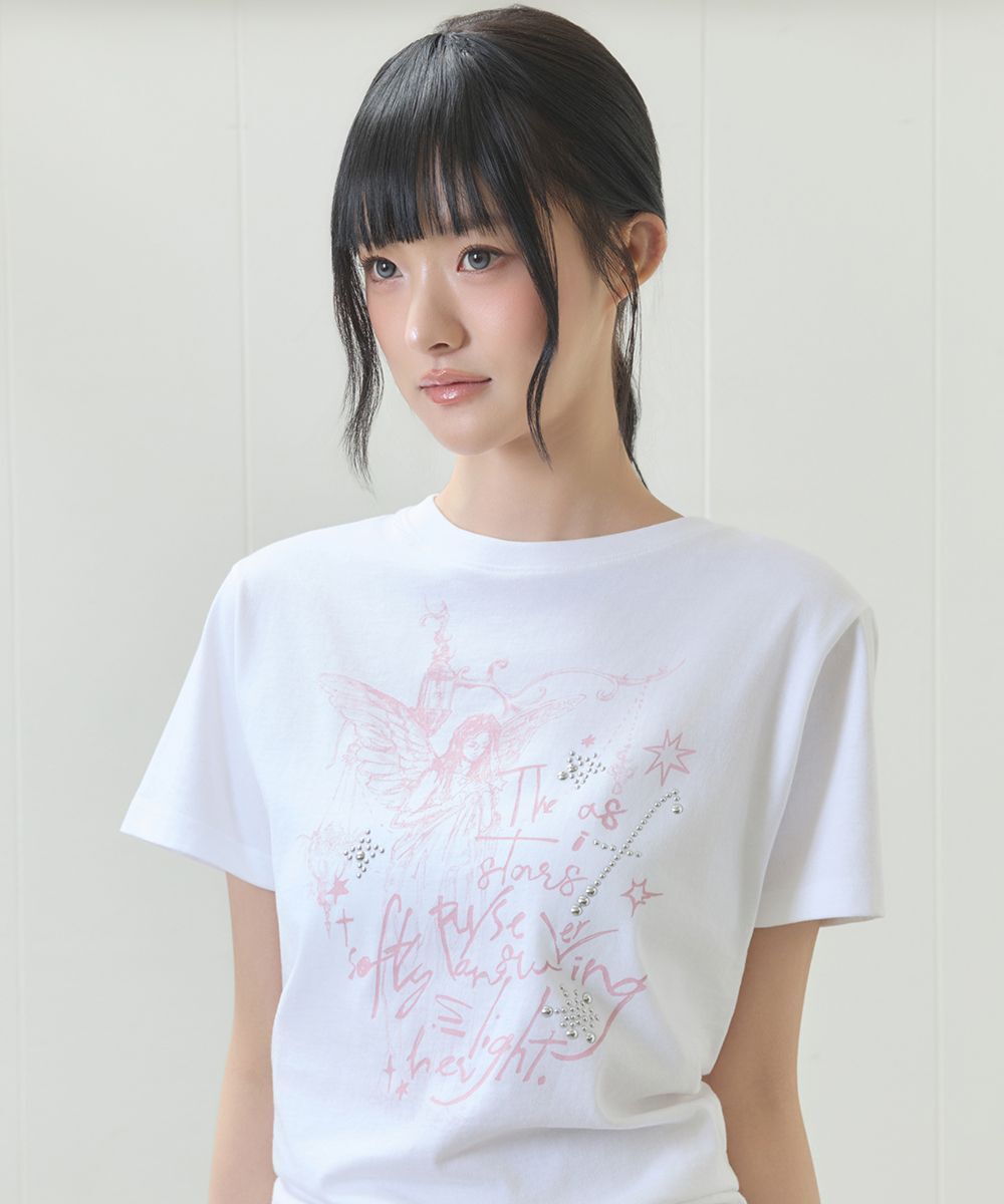 LUVISTRUE 天使印花短袖T恤 白色 5010477342