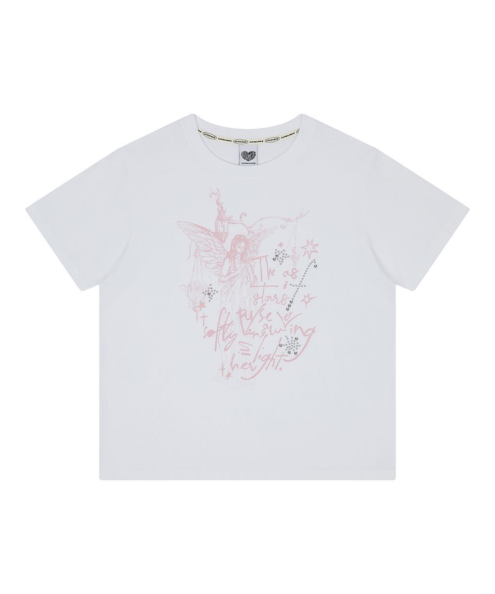 LUVISTRUE 天使印花短袖T恤 白色 5010477342